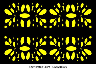 
Deformed ellipses on a black background