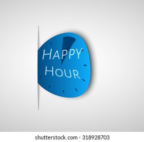deformed happy hour watch inserted in gray gradient paper