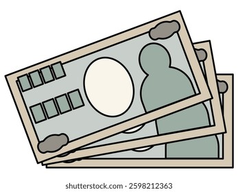 Deformed icon of Japanese banknote