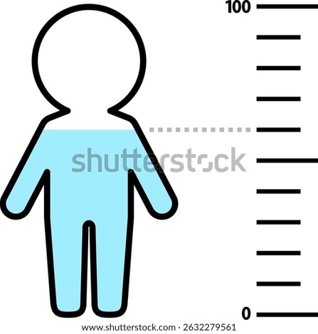 Deformed illustration of the amount of water in the human body