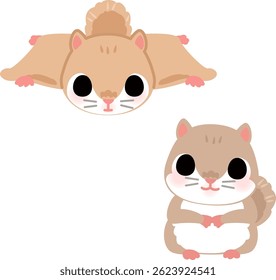 Deformed illustration of a flying squirrel