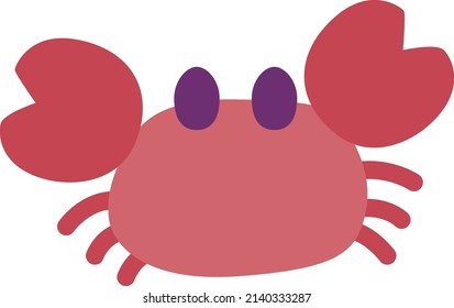 Deformed illustration of a front-facing crab