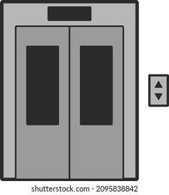 Ilustración deformada de un ascensor simple y lindo