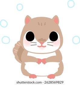 A deformed illustration of a sitting flying squirrel