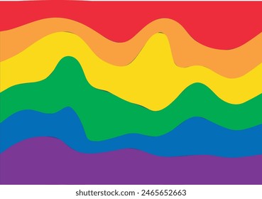 Deformed lgbtq+ pride flag background.