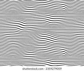 Motif de lignes déformées, harmonieux sur fond transparent, lignes Vectorielles, volume visuel, pour le textile et la création d'impression