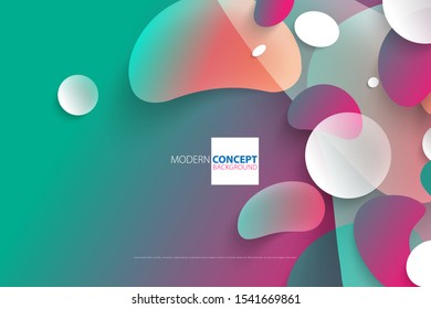 Deformed Liquid Shapes. Color Gradient Modern Background. Minimalist Creative Design Concept.