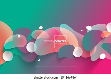 Deformed Liquid Shapes. Color Gradient Modern Background. Minimalist Creative Design Concept.