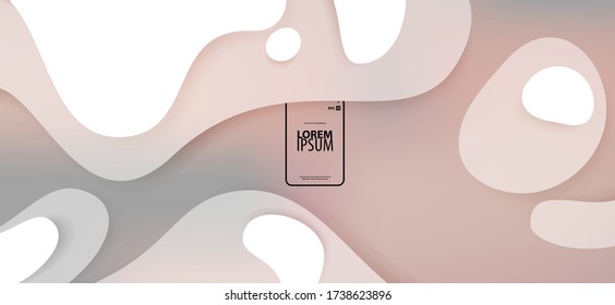 Deformed Shapes Solid/Gradient Color Layout/Cover. Minimalist Creative Design Concept Background