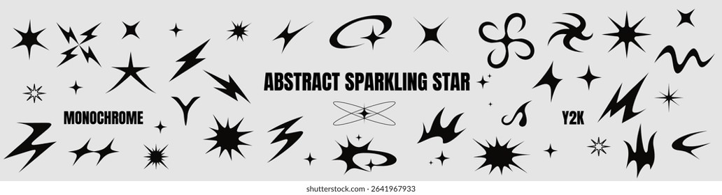 Deformed Stars and Y2K Bling Vector Set – Cybersigilism, Tribal Spikes and Retrofuturistic Burst Elements