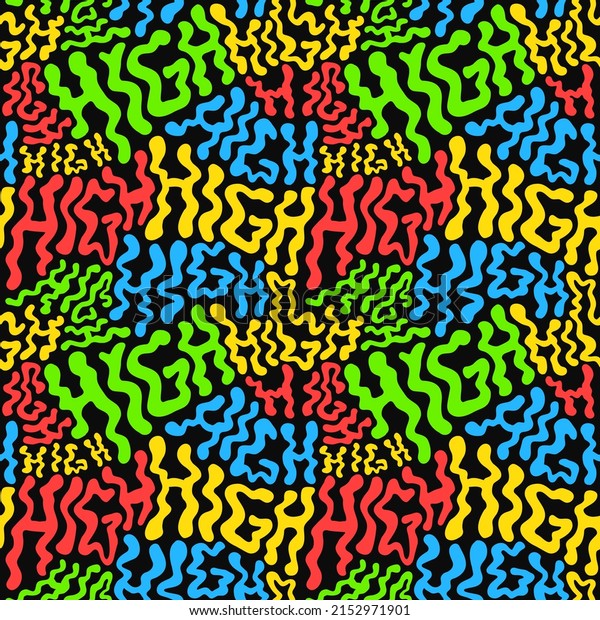 Deformed Wavy High Word Seamless Pattern Stock Vector (Royalty Free ...