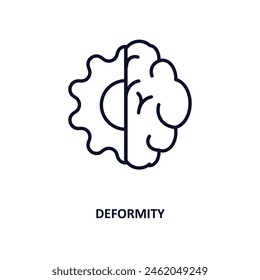 deformity outline icon.  Thin line icon from artificial intellegence and future technology collection. Editable vector isolated on white background