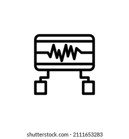 Plantilla de logotipo de ilustración vectorial de icono de difribilatador para muchos fines. Aislado sobre fondo blanco.