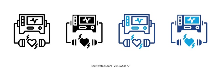 Elemento del icono del desfibrilador para el diseño