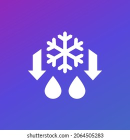 descongelar, icono de hielo a agua, vector