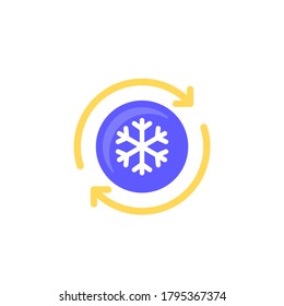 defrost icon with arrows, vector sign