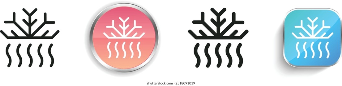 defrost icon. Thin Linear, Regular and Button Style Design Isolated On White Background