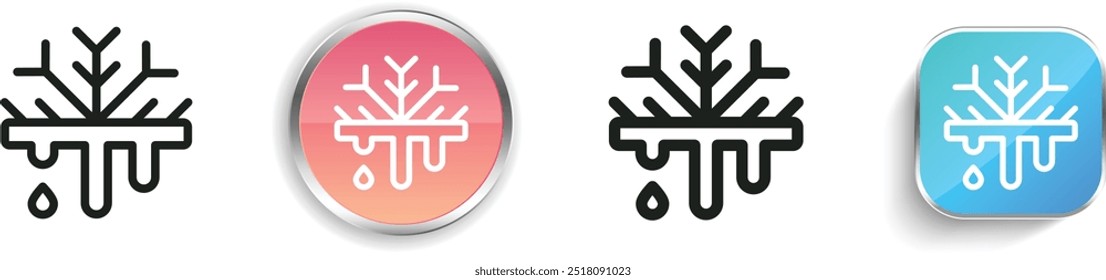 defrost icon. Thin Linear, Regular and Button Style Design Isolated On White Background
