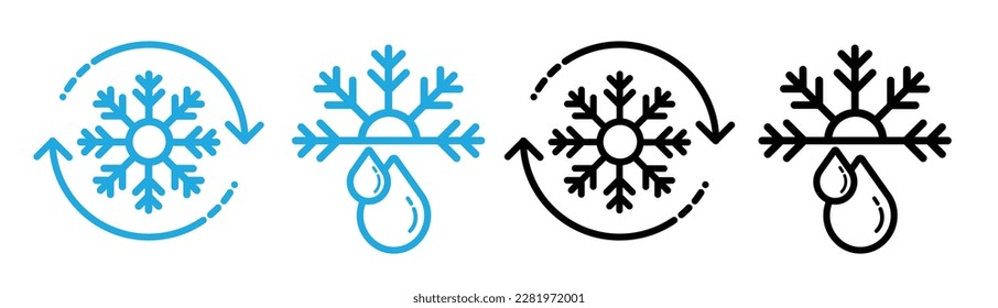 "Defrost icon". vector line illustration