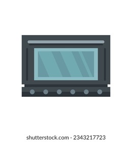 Desviar el vector plano del icono del horno. Cocina de convección eléctrica. Horno aislado de gas a la parrilla