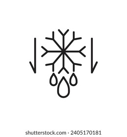 Defrost vector line icon illustration