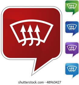 Botón web del descongelador aislado en un fondo.