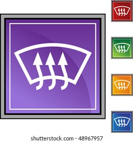 Defroster web button isolated on a background.