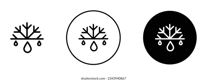 Defrosting icon set. refrigerator defrost vector symbol. ice auto antifreeze pictogram. fridge unfreeze system symbol. 