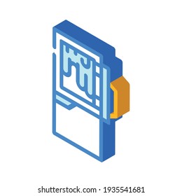 vector de ícono isométrico del refrigerador descongelador. signo de refrigerador descongelante. ilustración de símbolo aislado