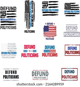 Defund Politicians, Back The Blue Thin Line, Usa Flag, 