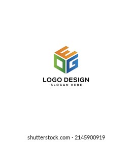 DEG letter logo design vector illustration