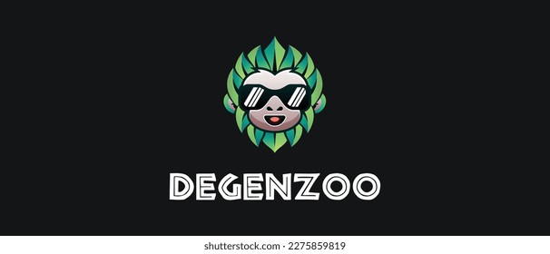 Degen Zoo cryptocurrency DZOO Token, Cryptocurrency logo on isolated background with text.