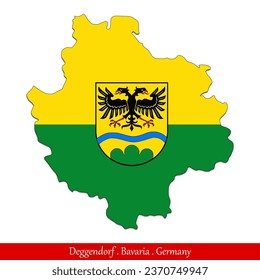 Deggendorf Flag - Bavaria, Germany (EPS)