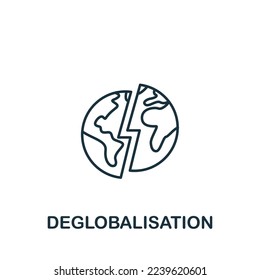 Deglobalisation icon. Monochrome simple New Normality icon for templates, web design and infographics