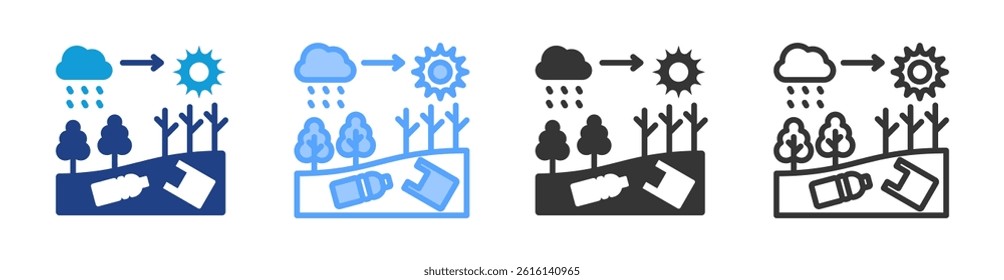 Degradation icon set multiple style collection