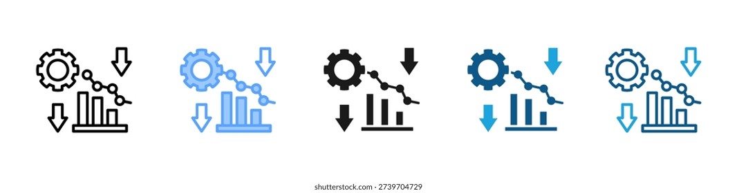 Degradation icon set multiple style collection