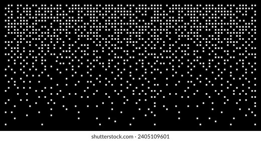 Degrade abstract square on Black Background, Square mosaic particles like city lights at night.