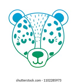 degraded line adorable leopard head wild animal