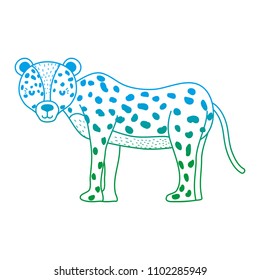 degraded line adorable leopard wild animal creature