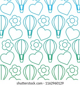 degraded line air balloon with exotic flower background