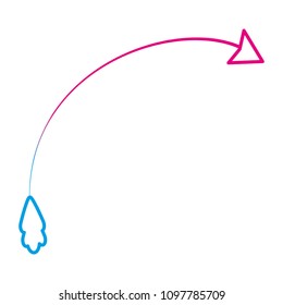 degraded line arrow sign pictogram direction icon