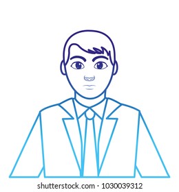 degraded line avatar elegant man with shirt and hairstyle