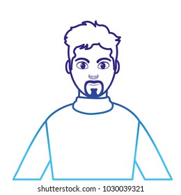 degraded line avatar man with shirt design and hairstyle