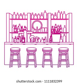 degraded line bar liquor beverages with chairs objects