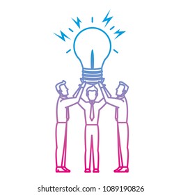 degraded line businesspeople teamwork with brainstorming social information
