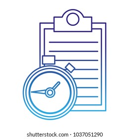 degraded line check list document with chronometer time