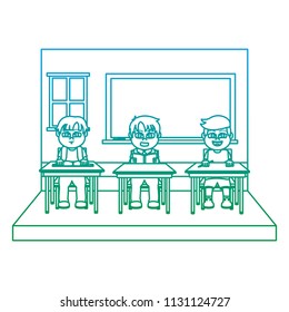 degraded line classroom with students sitting school desk