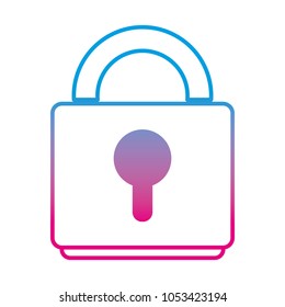 degraded line close padlock object to security symbol vector illustration