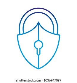 degraded line close padlock shield to security object