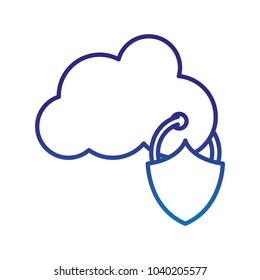 degraded line cloud data connection and padlock security